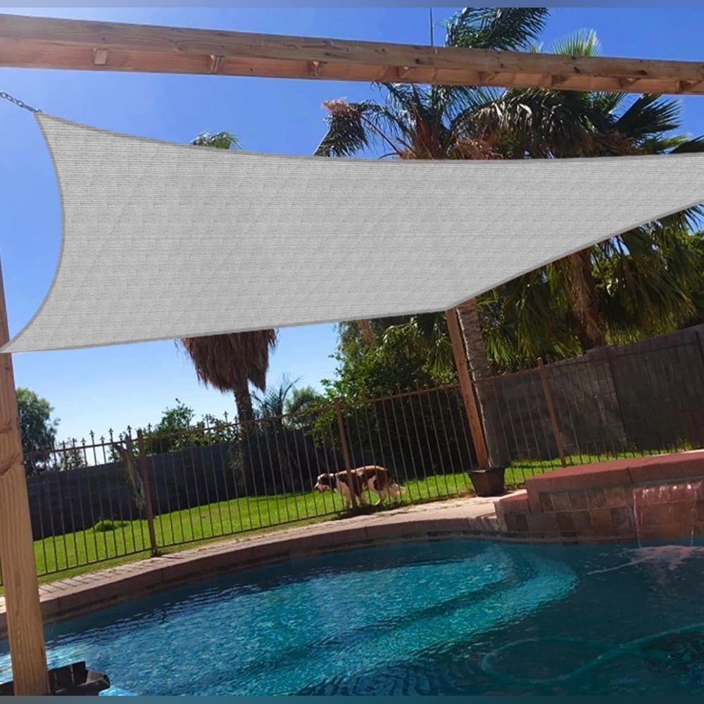 NEW Sun Shade Sail Gray 8’ x 10’ rectangle canopy
